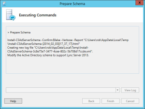 Lync 2013 FE Prep - 4 AD Prep Schema