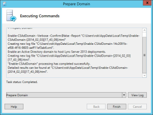 Lync 2013 FE Prep - 7 AD Prep Domain