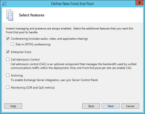 Lync 2013 FE Topology - 09 Pool Features