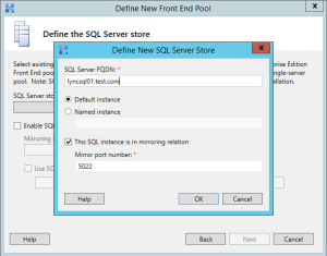 Lync 2013 FE Topology - 12 SQL Server Store