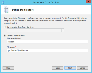 Lync 2013 FE Topology - 14 File Store