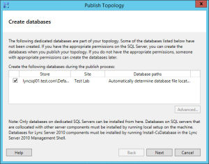 Lync 2013 FE Topology - 22 Create CMS Databases