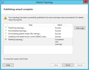 Lync 2013 FE Topology - 26 Publish Topology