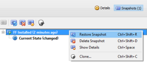 Revert to or restore snapshot as needed